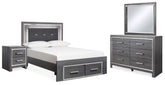 J&M Furniture - Ashley Furniture - Lodanna Full Upholstered Panel Storage Bed, Dresser, Mirror, and Nightstand - Full Upholstered Panel Storage Bed, Dresser, Mirror, and Nightstand - B214B23